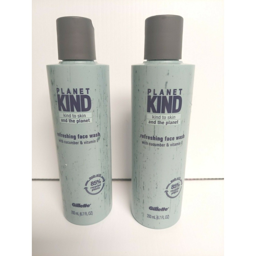 Gillette Planet Kind Cucumber & Vitamin E Refreshing Face Wash 6.7 Oz Lot of 2